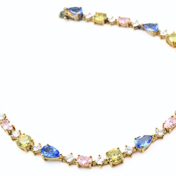 Hallmarked Suzanne Somers Pastel Color Crystal Sterling Silver Bracelet - Picture 7 of 15